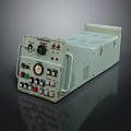 Vintage Electronic Device With Light Green Casing Control Panel Knobs Buttons And Meter 3d model