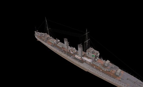 modern warship battleship destroyer 3d model