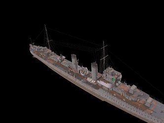 modern warship battleship destroyer 3d model