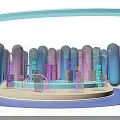 Colorful Indoor Playground With Slides Trampoline Transparent Bubble Installations And Circular Design