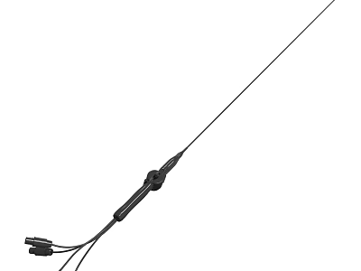 Black Vehicle Antenna With Coaxial Cable And Connector For Communication Use 3d model