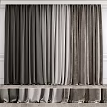 Modern Charcoal And Light Gray Velvet Curtains Draped In White Interior