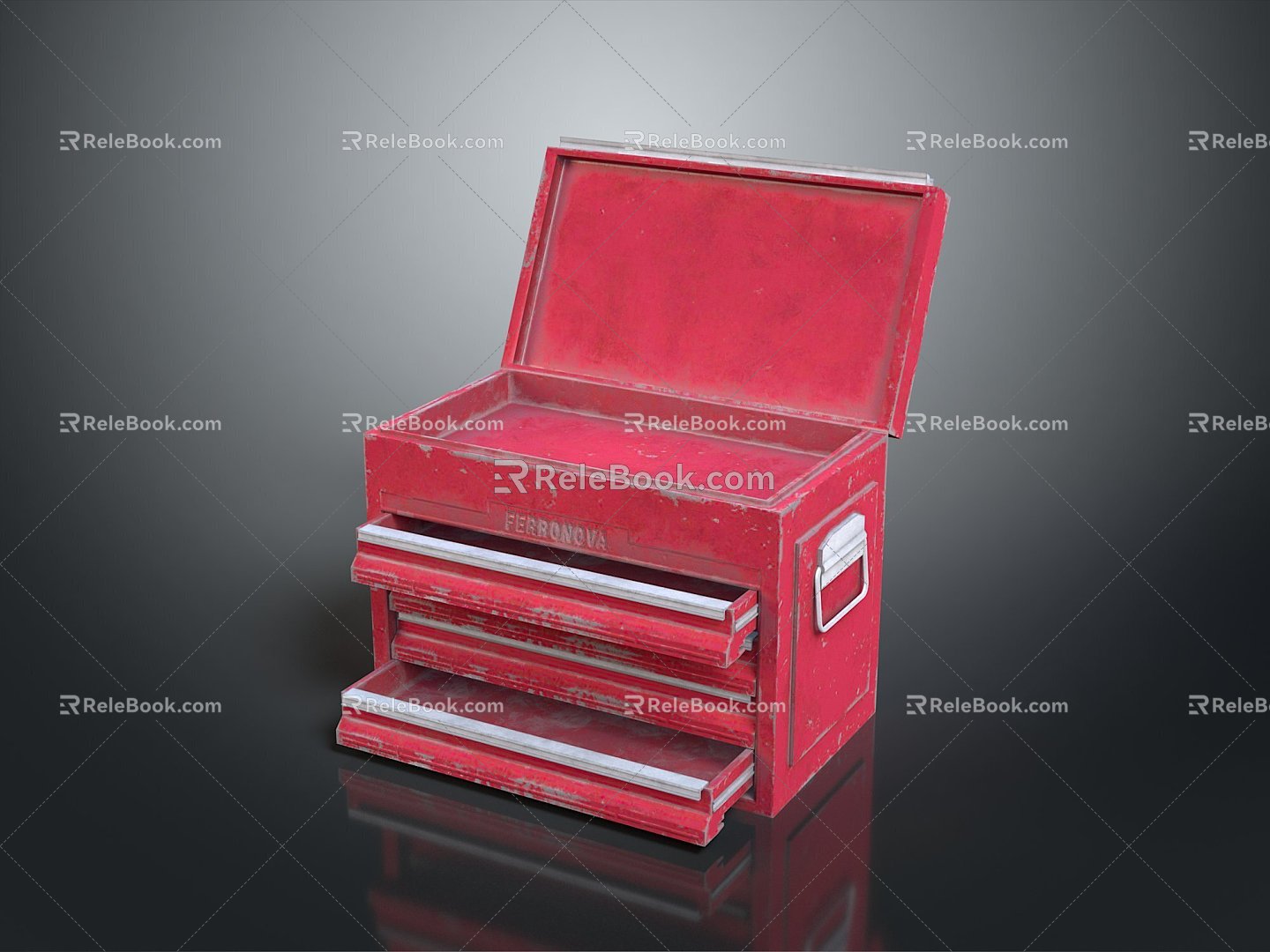 Tool Box Iron Box Multi-layer Tool Box Iron Box Iron Trunk Box Box Box Luggage Leather Box 3d model