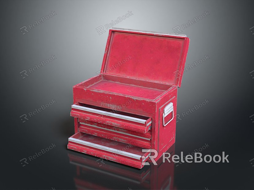 Tool Box Iron Box Multi-layer Tool Box Iron Box Iron Trunk Box Box Box Luggage Leather Box model