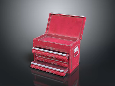 Red Toolbox With Multiple Drawers And Open Lid For Organizing Tools 3d model
