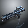 Tactical Weapon Sniper Rifle With Scope Barrel Mechanical Parts And Metallic Grip