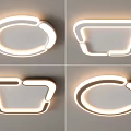 Modern LED Ceiling Lights With Various Geometric Shapes And Illuminated Design 3d model
