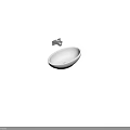 Modern White Ceramic Countertop Washbasin With Sleek Wall Mounted Faucet Design