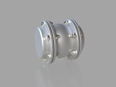 Modern Silver Metal Faucet With Flange Connection And Polished Surface Design 3d model