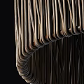 Natural Rattan Woven Chandeliers With Cylindrical Shape And Textured Design Details
