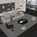 Modern sofa coffee table combination 3d model