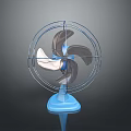 High Quality Computer Cooling Fan With Blue Base Metal Mesh Cover And Gray White Blades