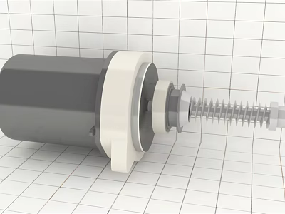 Mechanical Gray Cylindrical Motor Device With White Middle Component And Lead Screw 3d model