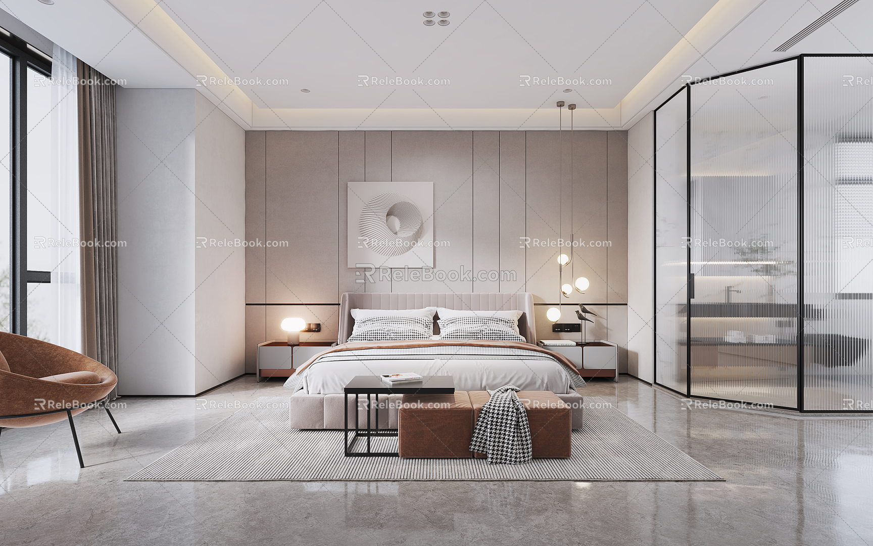 Modern Bedroom Minimalist Bedroom 3d model