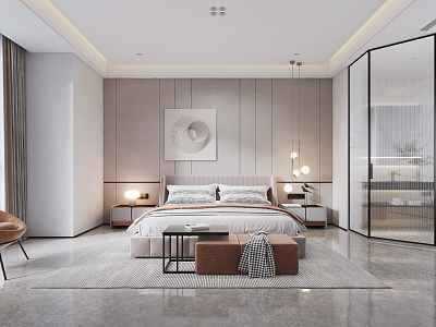 Modern Bedroom Minimalist Bedroom 3d model