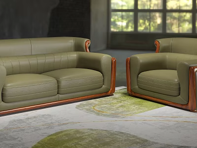 New Chinese Style Combination Sofa Ujin Wooden Sofa 3d model