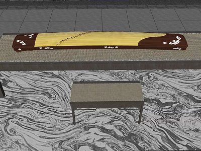 Elegant Garden Ornament Design With Outdoor Wooden Bench And Decorative Details 3d model