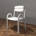 Dining Chair Backrest Chair Casual Seat Stool Rest Chair Stool Leather Contrast Color 3d model