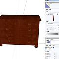 Sturdy Classic Wooden Drawer Cabinet With Golden Handles And Multiple Drawers