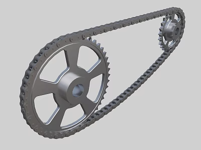 Industrial Equipment Gear and Chain Drive Mechanism for Industrial Machinery Power Transmission 3d model