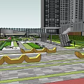 Urban Planning Site Layout With Buildings Green Spaces And Road Connections