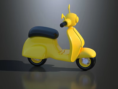Yellow Scooter With Black Seat Sleek Body And Stylish Modern Design 3d model