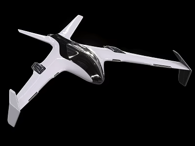 Advanced Futuristic White Flying Vehicle With Streamlined Design And Transparent Cockpit 3d model