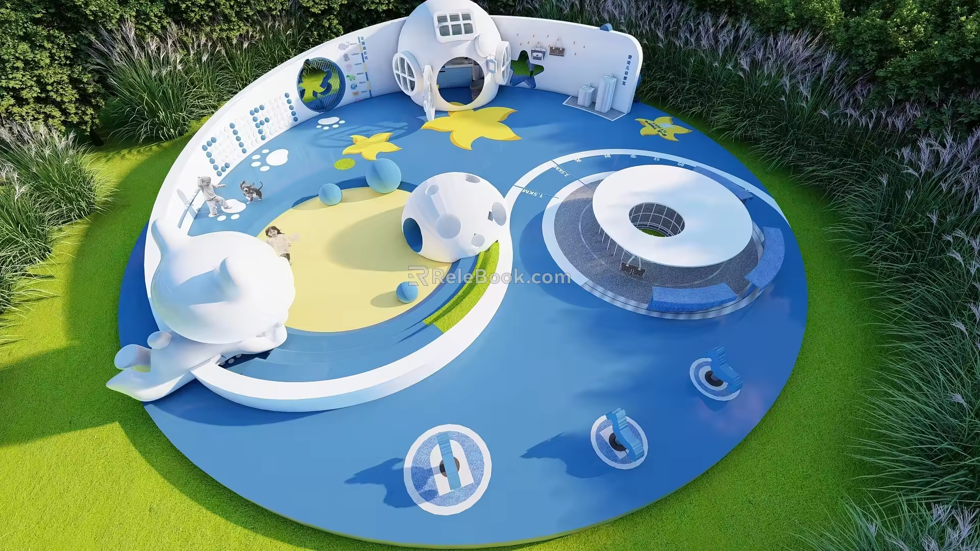 Modern Children's Play Area Planet Theme Park Children's Amusement Park Planet Theme Framework Children's Play Pool Children's Ramp 3d model