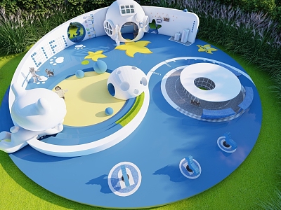 Modern Children's Play Area Planet Theme Park Children's Amusement Park Planet Theme Framework Children's Play Pool Children's Ramp model