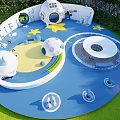 Modern Children's Play Area Planet Theme Park Children's Amusement Park Planet Theme Framework Children's Play Pool Children's Ramp 3d model