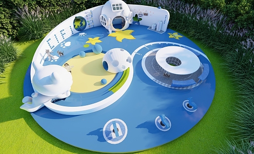 Modern Children's Play Area Planet Theme Park Children's Amusement Park Planet Theme Framework Children's Play Pool Children's Ramp 3d model