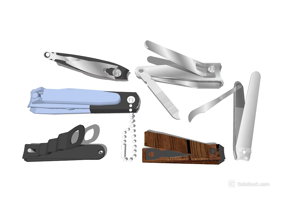 Assorted Hand Tools Including Nail Clippers Bottle Opener And Pocket Knives 3d model 