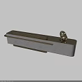 Modern Luxury Reception Desk Design With Marble Surface And Gold Metal Trim With Sculpture Decoration