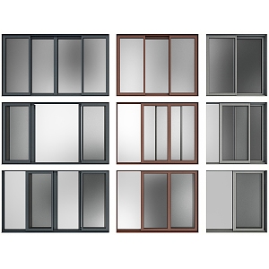 modern sliding window building window 3d model