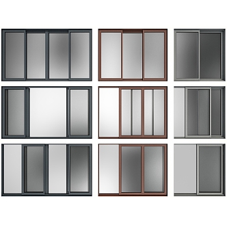 modern sliding window building window 3d model