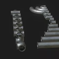 Industrial Metal Pipes And Fittings Including Elbows Tees Straight Tubes And Connectors