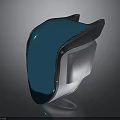 Futuristic Weapon Component With Blue Transparent Surface And Silver Metallic Frame