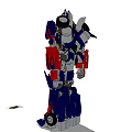 Blue Red Silver Robot Mechanical Design Standing Pose With Detailed Structure Transformer Style 3d model
