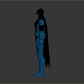 3D Detailed Batman Costume Figure In Blue And Black Standing Pose