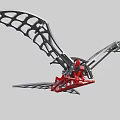 Red And Gray Mechanical Device With Lattice Structure And Metal Frame Design 3d model