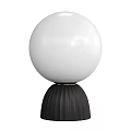 Modern Table Lamp With White Spherical Lampshade And Black Pleated Base 3d model