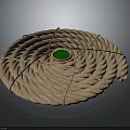 Decorative Weapon Design Featuring Coiled Rope And Central Green Gemstone