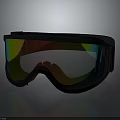 Stylish Modern Ski Goggles With Black Frame And Colorful Reflective Lens