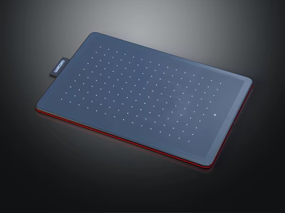 Contemporary Digital Touchpad With Red Border And Surface Touch Dots For Devices 3d model
