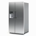 Stainless Steel Double Door Refrigerator Freezer With Water Dispenser And Digital Control Panel