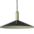 Sleek Modern Pendant Light with Black Shade and Gold Metal Detail