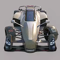 Futuristic Racing Car With Aerodynamic Design Open Cockpit And Large Wheels 3d model