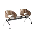Modern Leisure Chairs With Wooden Backrest Metal Frame Black Base And White Cushion Design