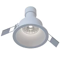 Modern White Downlight Spotlight With Sleek Design And Recessed Mounting Brackets 3d model