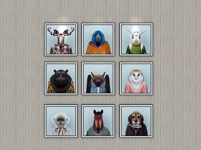 Nordic Animal Painting Decorative Painting 3d model Nordic Animal Painting Decorative Painting 3d model